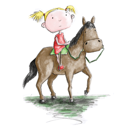 Girl riding horse